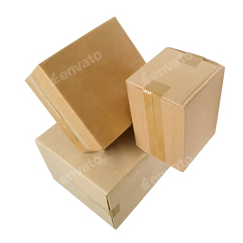 Preview: Cardboard boxes on white