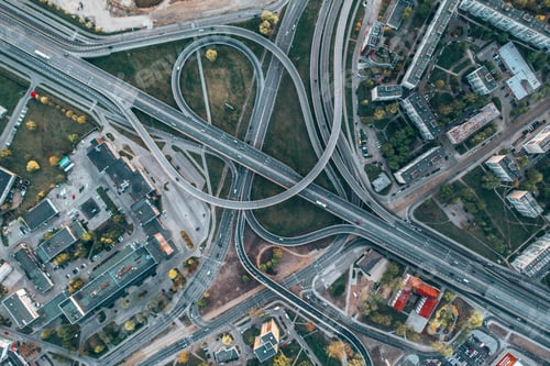 Preview: Aerial view of road junctions