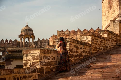 Preview: Exterior view of the 15th century Mehrangarh Fortress in Jodhpur, India.