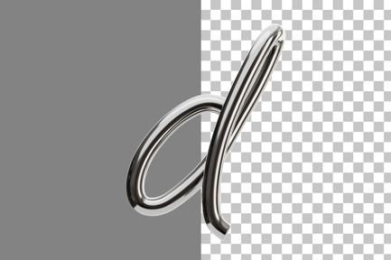 Preview: Chrome D 3D Icon