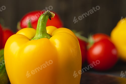 Preview: Close up of bell pepper on kitchen table