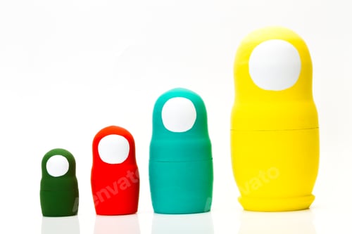 Preview: Wooden toys on a white background