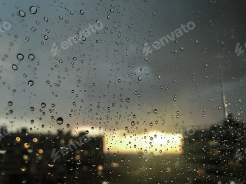 Preview: Background drops of water. Raindrop on window panes