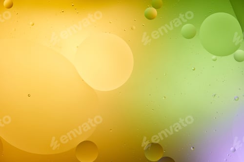 Preview: Beautiful orange, purple and green color abstract background from mixed water and oil