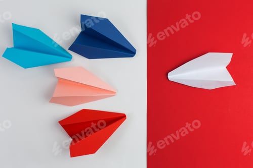 Preview: Paper Airplane, Leadership And Individuality Concept