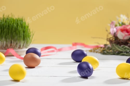 Preview: Beautiful easter table setting composition.
