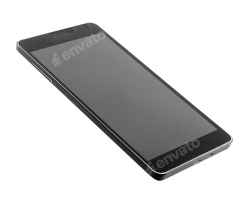 Preview: Black modern smartphone isolated on white background