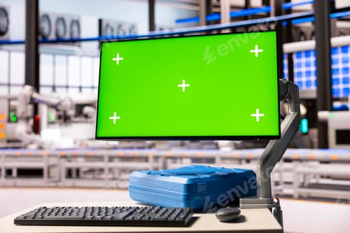 Preview: Green screen display on desktop monitor