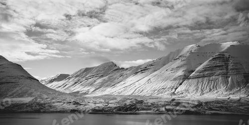 Preview: High Icelandic or Scottish mountain landscape with high peaks and dramatic colors