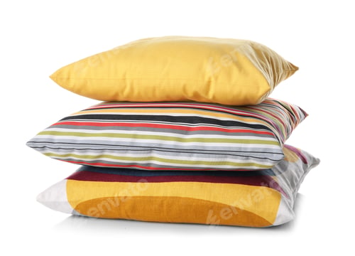 Preview: Soft decorative pillows on white background