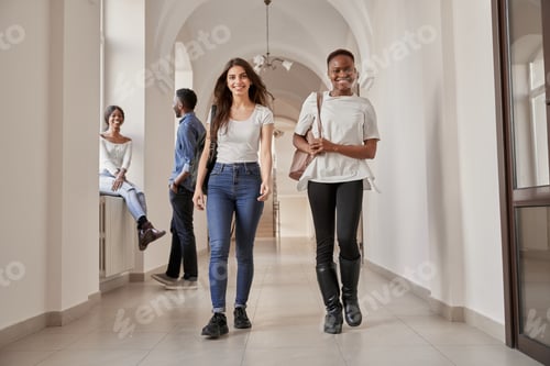 Preview: African and Caucasian students girls