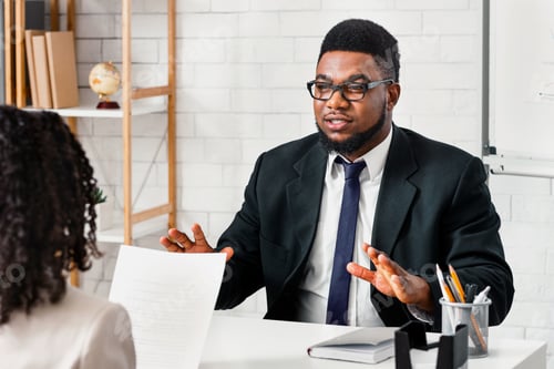 Preview: Millennial applicant answering HR manager's questions during job interview at office