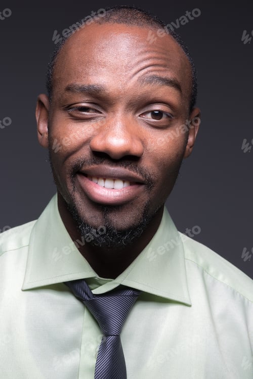 Preview: portrait of handsome young black african smiling man