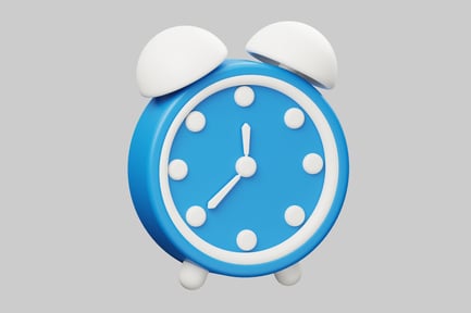 Preview: Blue alarm clock with white accents
