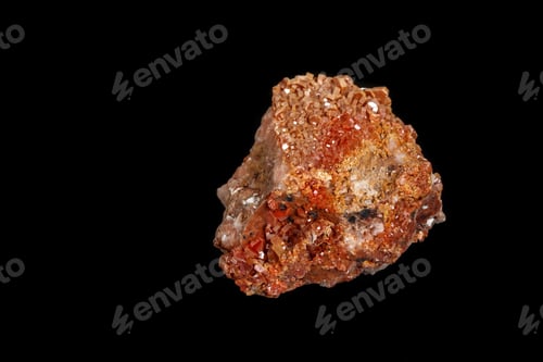 Preview: Macro mineral stone Vanadinite on a black background