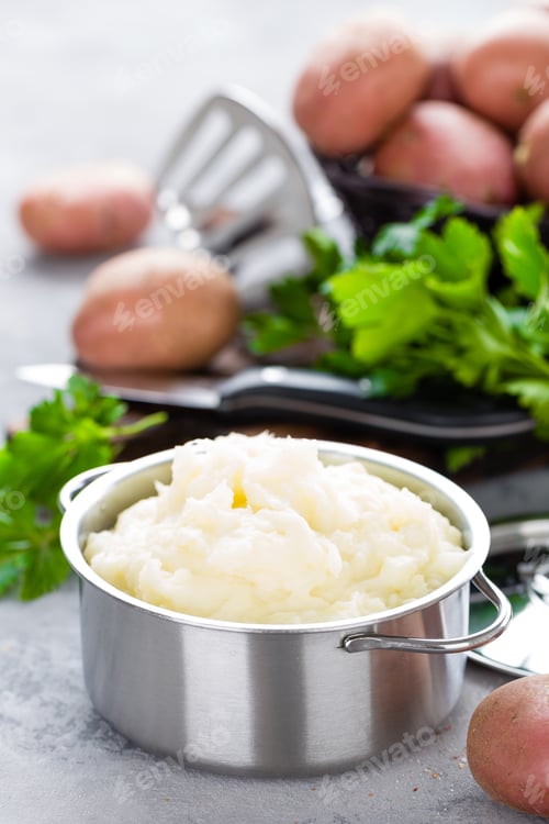 Preview: Mashed, mash potato with butter and milk. Potato puree