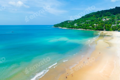 Preview: Aerial view tropical beach sea Phuket Thailand on January 2023