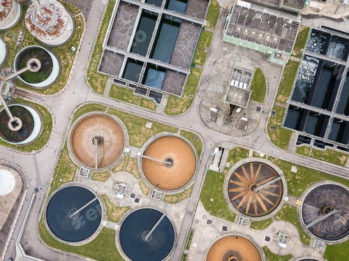 Preview: Top view of Sewage treatment plant