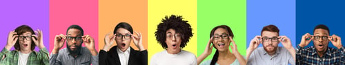 Preview: Diverse surprised people expressing great amazement and shock