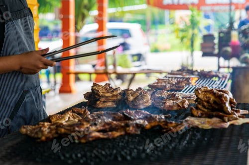 Preview: Ayam bakar or known as charcoal-grilled chicken. Ayam bakar literally means "roasted chicken", in th