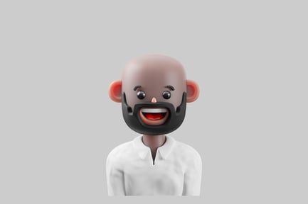 Preview: Cartoon bald character with beard