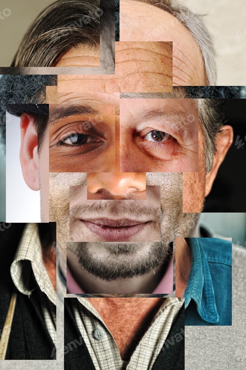 Preview: Human Face Made Of Several Different People, Artistic Concept Collage