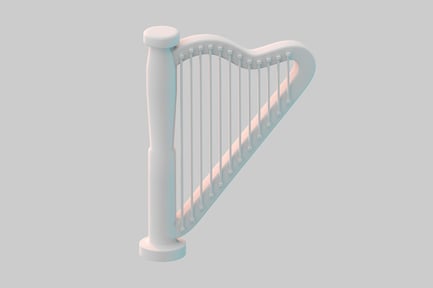 Preview: Elegant white harp