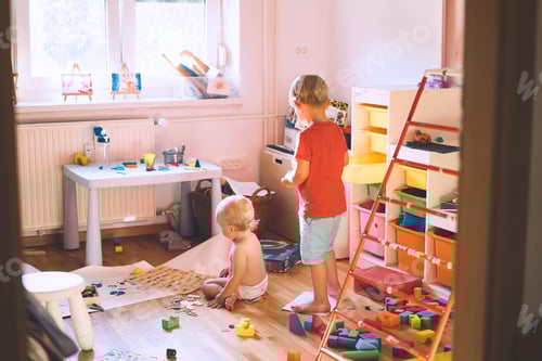 Preview: Kids Play with Toys in Brightly Lit Room
