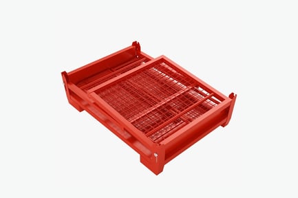 Preview: Red Metal Collapsible Cage Pallet