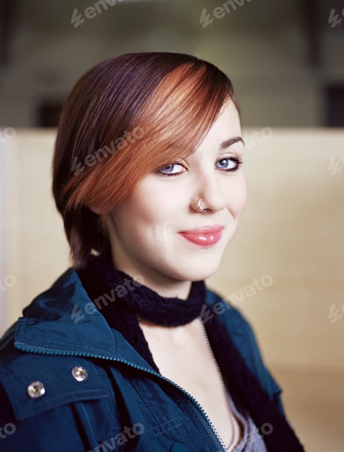 Preview: Teenage girl with a nose ring