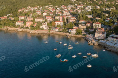 Preview: Lovran Aerial Harbor Summer Sunrise