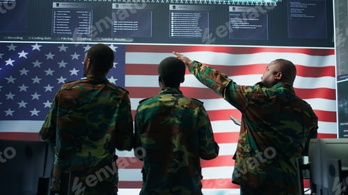Preview: US soldiers in a high tech command center protecting classified information