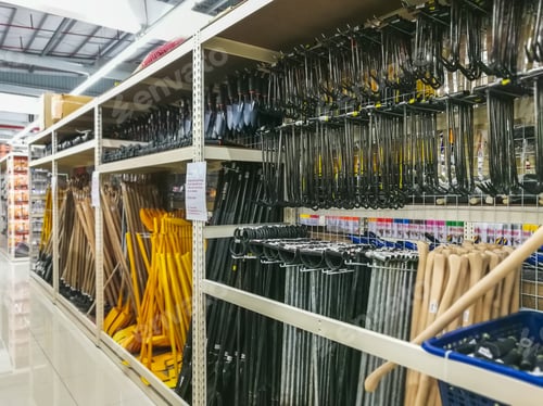 Preview: hardware items at the supermarket aisle