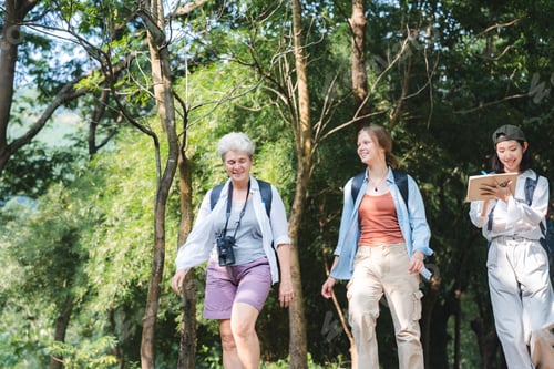 Preview: group of people family enjoy camping outdoor activity with nature, camp site living in happy time