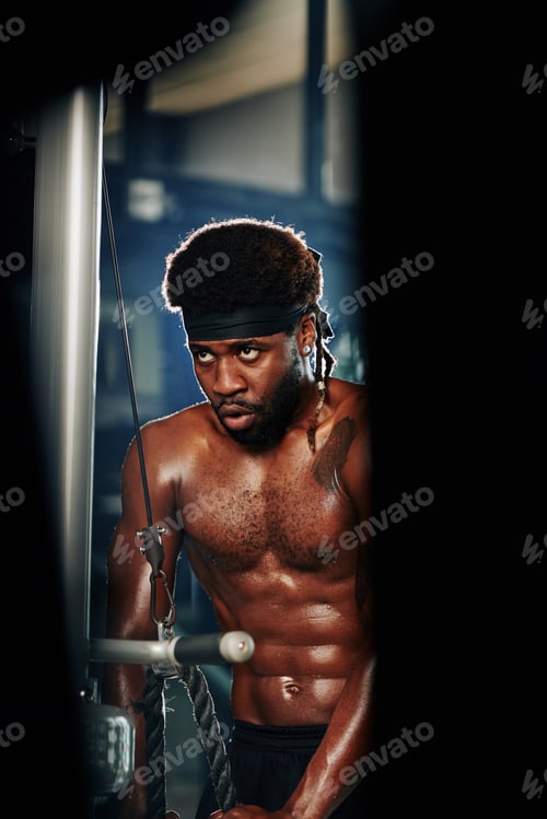 Preview: Strong Sporty African Man Exercising