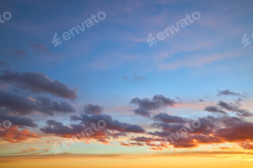Preview: Sunset sky background for 3D rendering