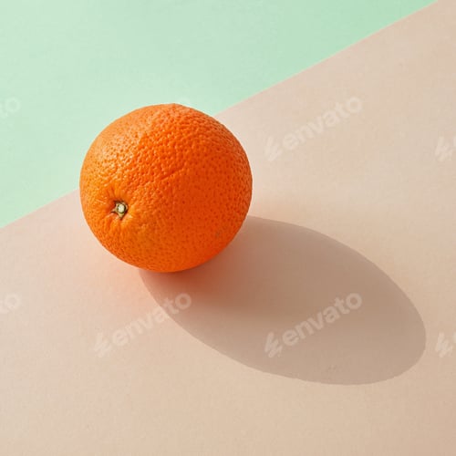 Preview: fresh orange on colorful background