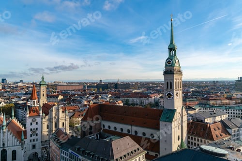 Preview: Gothic Tower Rush Hour: Aerial Views of Munich's Architectural Gems