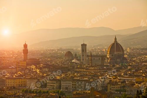 Preview: Cityscape with Florence cathedral, Florence, Tuscany, Italy