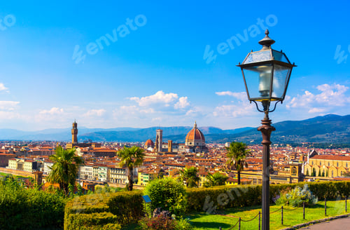 Preview: Florence cityscape. Panorama view from Michelangelo park