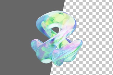 Preview: Twisted Bending Ring Chrome 3D Icon