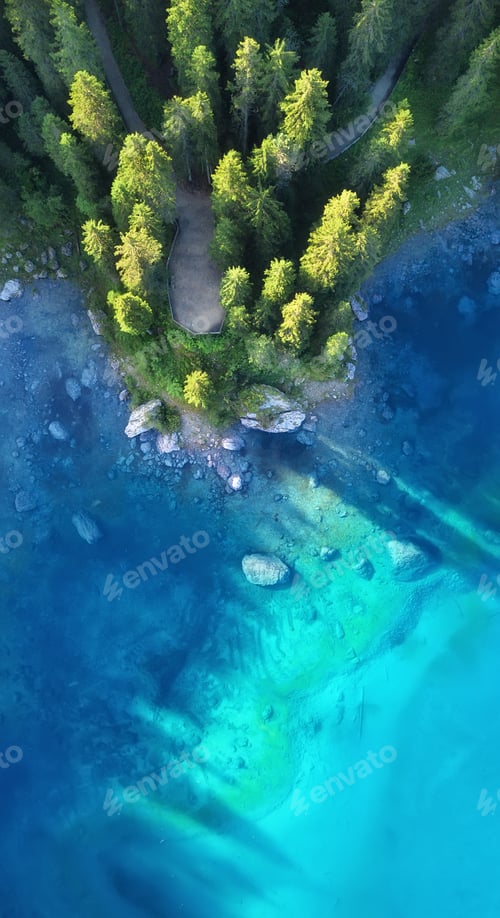 Preview: Natural landscape from drone. Aerial landscape from air in the Dolomite alps, Italy.