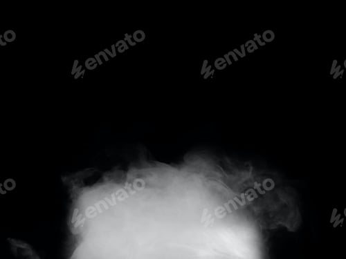 Preview: White smoke or fog isolated on black background.