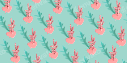 Preview: Modern christmas background or texture with painted christmas tree and shadow. Pastel color pattern