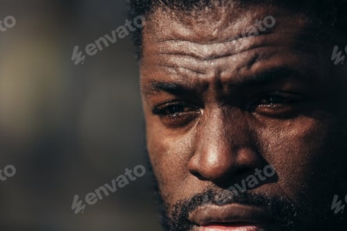 Preview: Black man on demonstration against police brutality