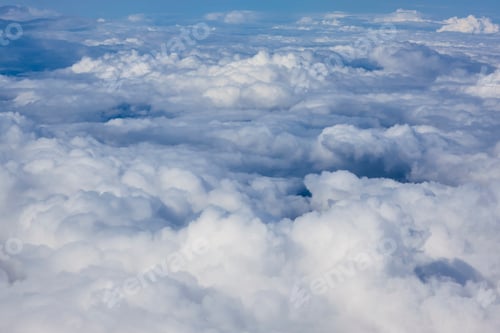 Preview: White clouds in the sky. Clean nature background