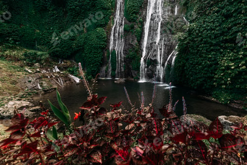 Preview: Big waterfall in Indonesia. Waterfalls Of Bali. Landscapes Of Asia