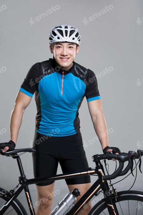 Preview: Young man and bicycle