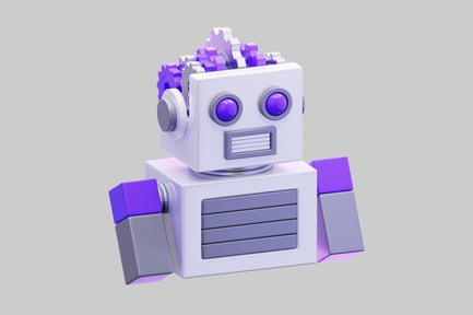Preview: Cute Robot With Purple Gears Brain