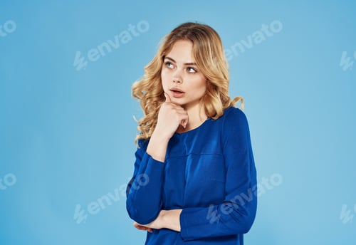 Vista previa: elegant woman blue dress lifestyle glamor isolated background